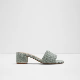 【ALDO】CLAUDINA-俐落簡約編織中跟涼拖鞋-女鞋(灰綠色)