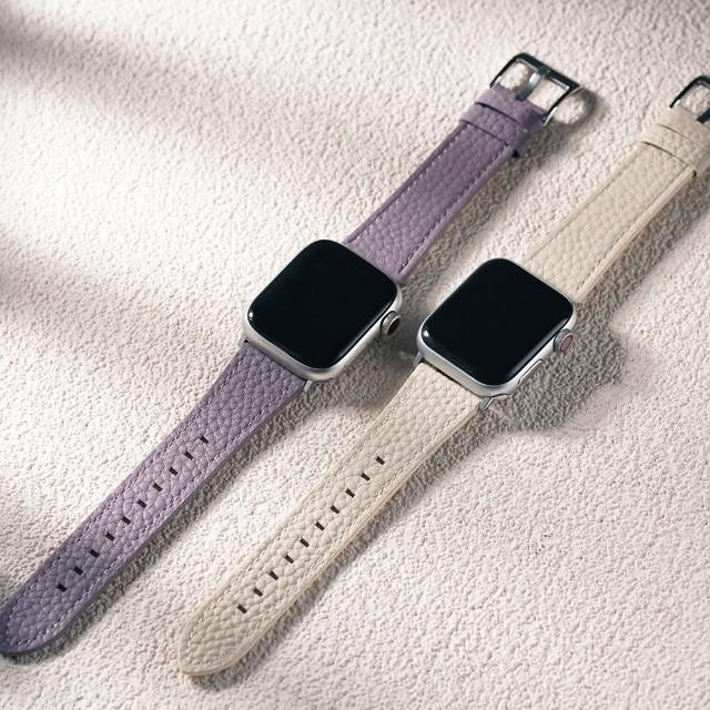 【W.wear】Apple Watch-經典荔枝皮革蘋果錶帶(Apple Watch-41mm/44mm/45mm)