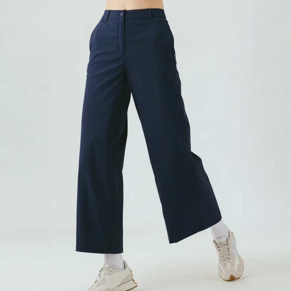 【Hilltop 山頂鳥】施華洛世奇水鑽撞釘超潑水抗UV彈性長褲 女款 藍｜PS07XFN9ECE0