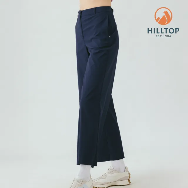 【Hilltop 山頂鳥】施華洛世奇水鑽撞釘超潑水抗UV彈性長褲 女款 藍｜PS07XFN9ECE0