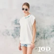 【IGD 英格麗】網路獨賣款-法式袖寬鬆綿上衣(白色)