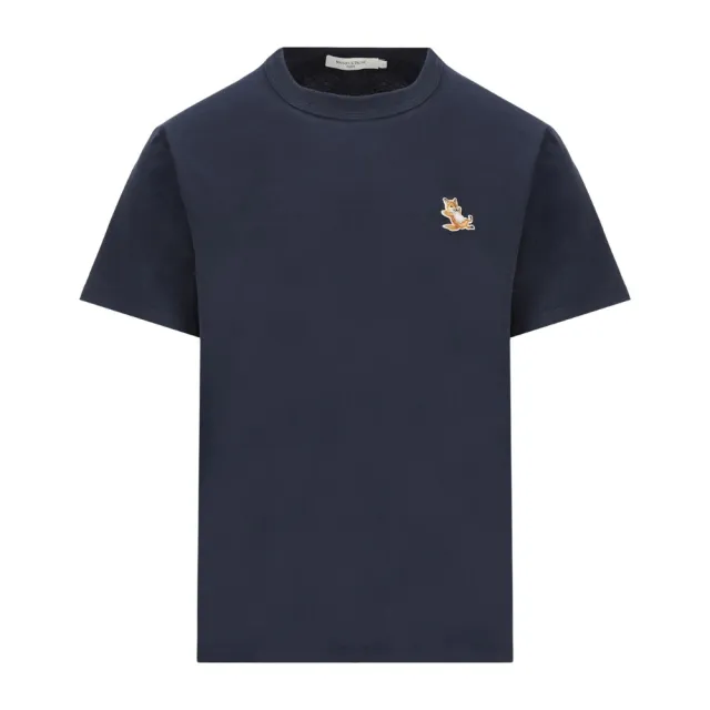 【Maison Kitsune】MAISONKITSUNE 慵懶狐狸 黑色/白色/藍色 純棉 T-SHIRT(GU00154KJ0010)