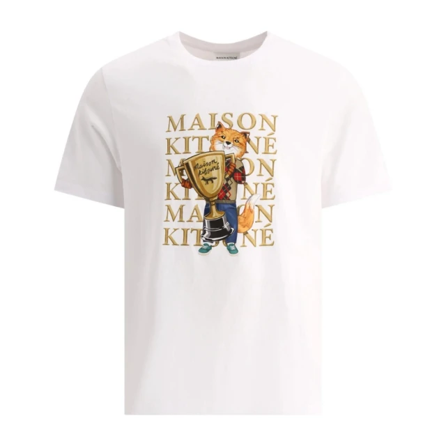 Maison Kitsune MAISONKITSUNE 冠軍狐狸 白色 純棉 T-SHIRT(LM00123KJ0008P100)