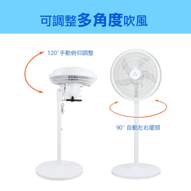 【勳風】16吋DC充電式全方位桌立循環扇/可用USB行動電源(HF-B029U)