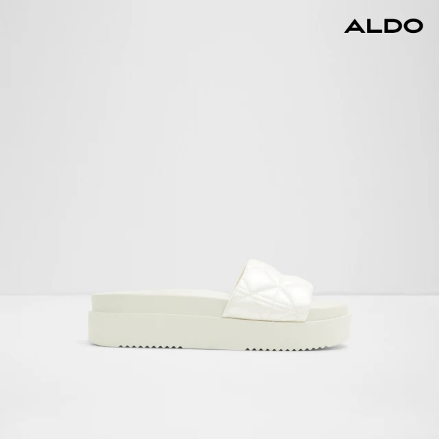 ALDO CLAUDINA-俐落簡約編織中跟涼拖鞋-女鞋(米