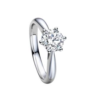 【鉅曜】GIA 1克拉 最白D色 經典鑽石戒指(培育鑽石 18K金)