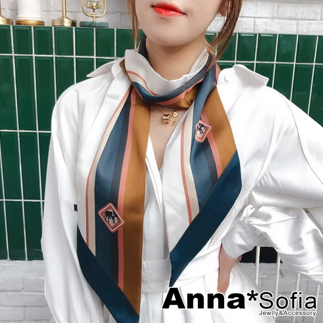 【AnnaSofia】仿絲領巾絲巾圍巾 現貨(多款任選)