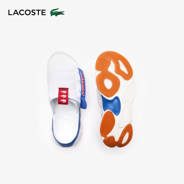 【LACOSTE】男鞋-AceSlide休閒拖鞋(藍/白色)