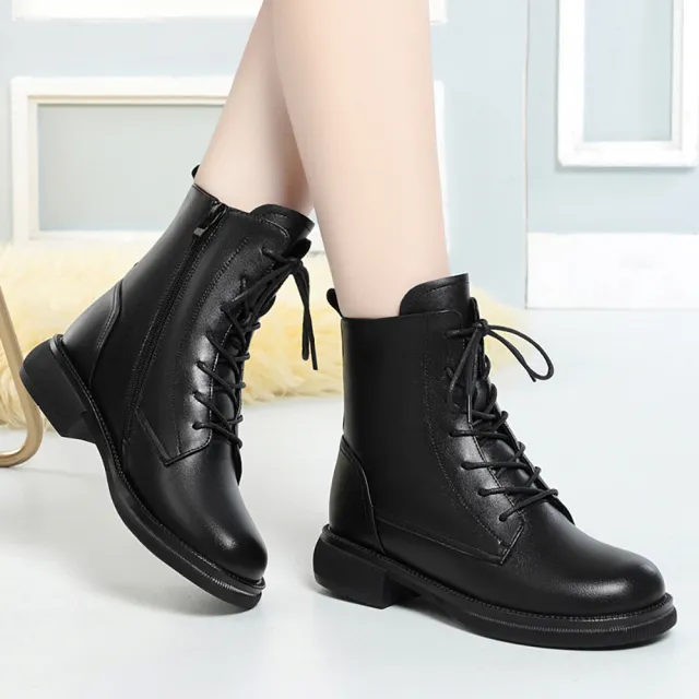 【SOFT WALK 舒步】真皮馬丁靴 寬楦馬丁靴/真皮寬楦時尚經典馬丁靴(黑)