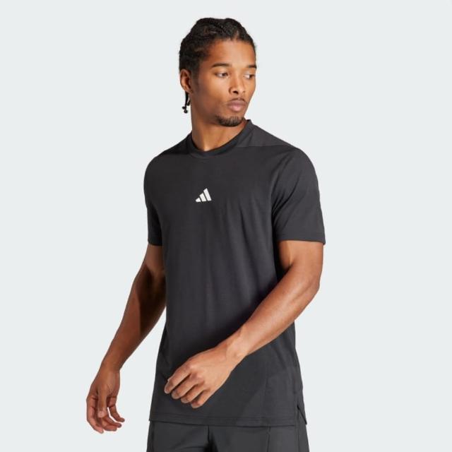 【adidas 愛迪達】上衣 男款 短袖上衣 運動 D4T TEE 黑 IK9725