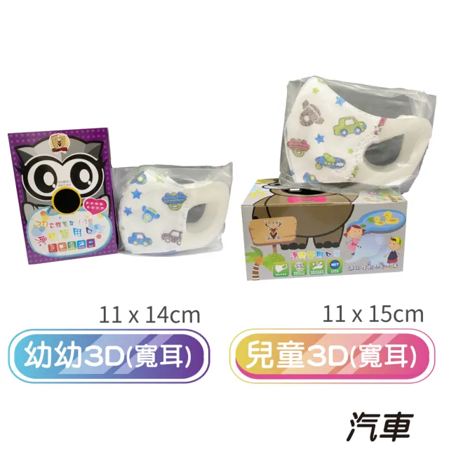 【淨新】3D醫療級兒童/幼幼寬耳口罩3盒組(50入/盒)3D幼幼/兒童立體寬耳口罩 防護醫療級/防飛沫/灰塵)