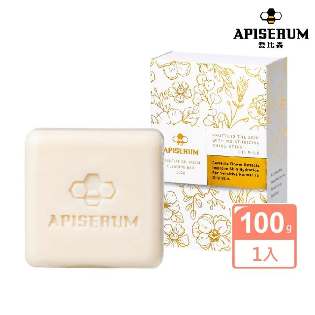 【APISERUM 愛比森】經典山茶花胺基酸精油潤顏皂100g(厚朴酚 平衡油脂+山茶花玻尿酸 保濕｜痘痘粉刺油性肌)