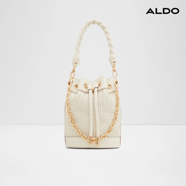ALDOALDO AUEN-微甜質感編織束口水桶包-女包(米白色)
