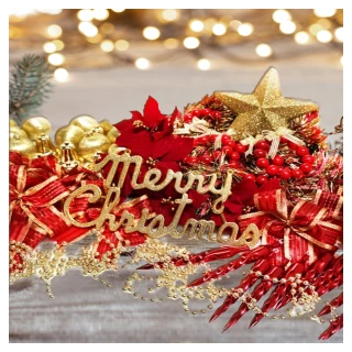 【聖誕裝飾特賣】聖誕裝飾配件包組合-紅金色系(7尺（210cm）樹適用（不含聖誕樹 不含燈)