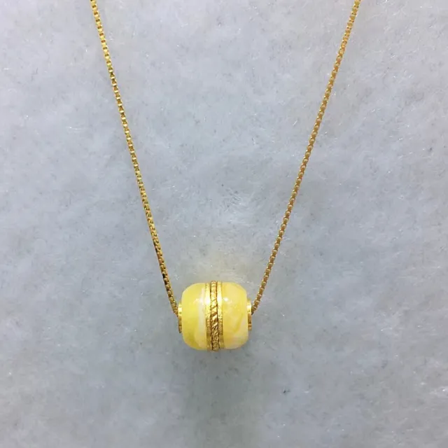 【勝弘珠寶】蜜蠟漢堡圓珠項鍊-12mm