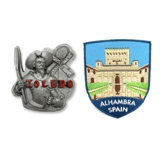 【A-ONE 匯旺】西班牙託雷多古城冰箱貼+西班牙 阿爾罕布拉宮Patch刺繡士氣章2件組文青吸鐵(C220+249)