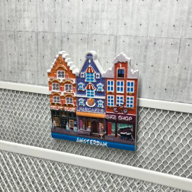 【A-ONE 匯旺】荷蘭彩色房屋造型立體磁鐵+風車外套貼布2件組吸鐵紀念品 補習班黑板磁鐵(C230+91)
