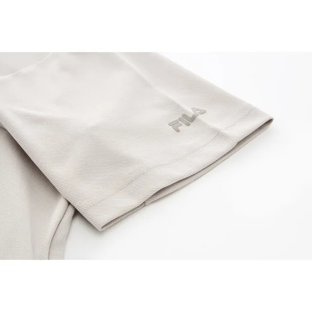 【FILA官方直營】女短袖針織洋裝-米卡其(5DRY-1830-BG)