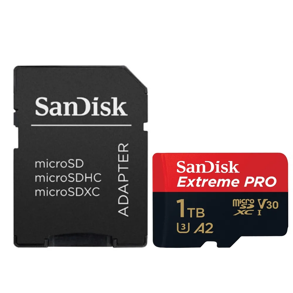 【SanDisk 晟碟】[極速升級 全新版] 1TB ExtremePRO A2 記憶卡 附SD轉卡(高速讀取200MB/s 原廠永久保固)