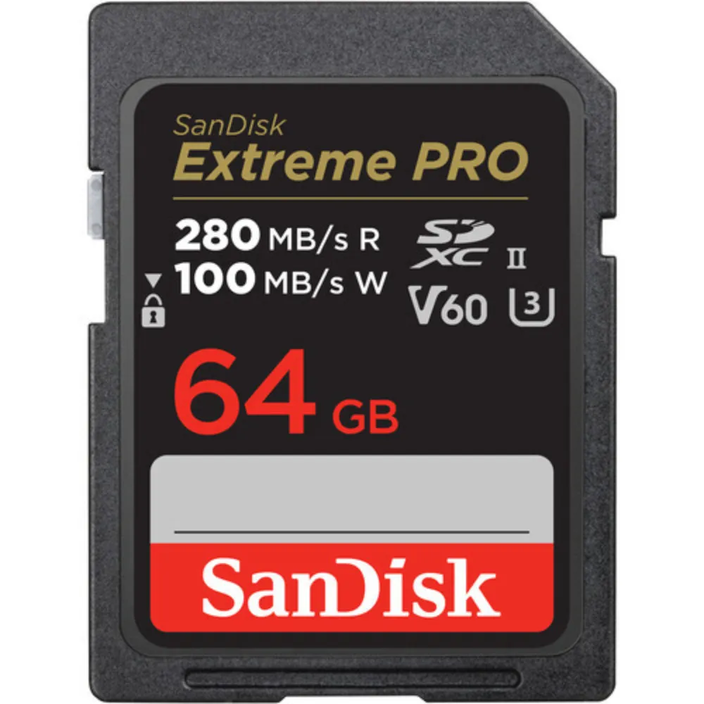 【SanDisk 晟碟】[全新版 再升級] 64GB Extreme PRO SDXC UHS II 記憶卡 280MB/s(專業攝影 原廠永久保固)