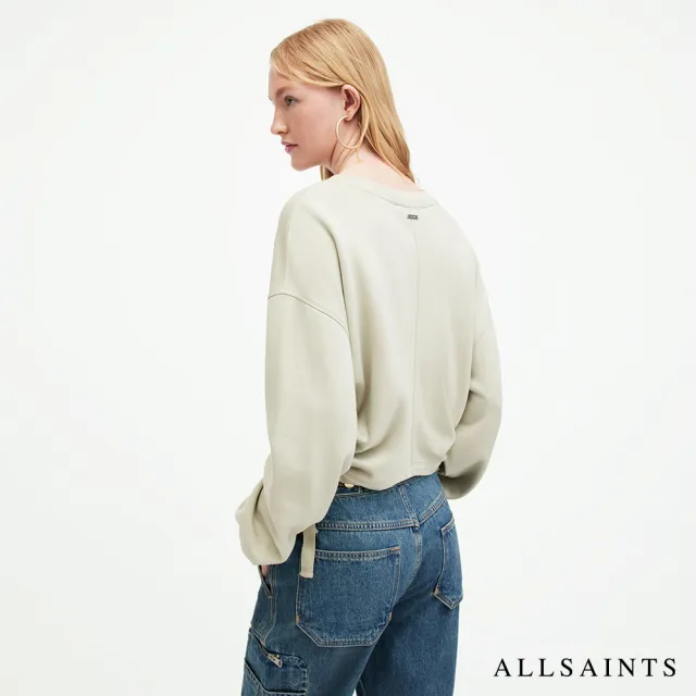 【ALLSAINTS】MIRA 柔軟純棉短版抽繩長袖衛衣-綠 WM520Z(舒適版型)