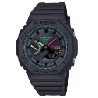 【CASIO 卡西歐】G-SHOCK 藍牙 太陽能電力 電競時尚 搶眼螢光 八角形錶殼 GA-B2100MF-1A_45.4mm