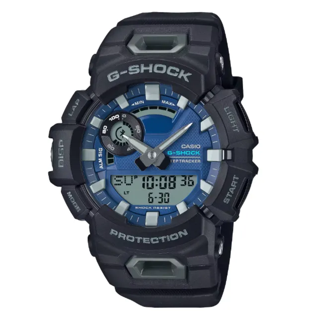 【CASIO 卡西歐】G-SHOCK 智慧藍芽 計步 跑者訓練運動雙顯錶-黑色(GBA-900CB-1A 防水200米)