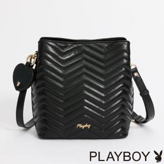 【PLAYBOY】水桶包附長短背帶 Femme系列(黑色)