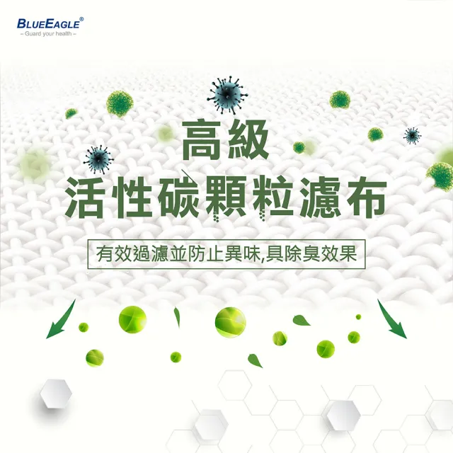 【藍鷹牌】台灣製 成人活性碳口罩 單片包裝 50片x3盒(50片/盒)
