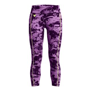 【UNDER ARMOUR】UA 女童 Pjt Rock巨石強森 印花緊身運動長褲 1380962-560(紫)