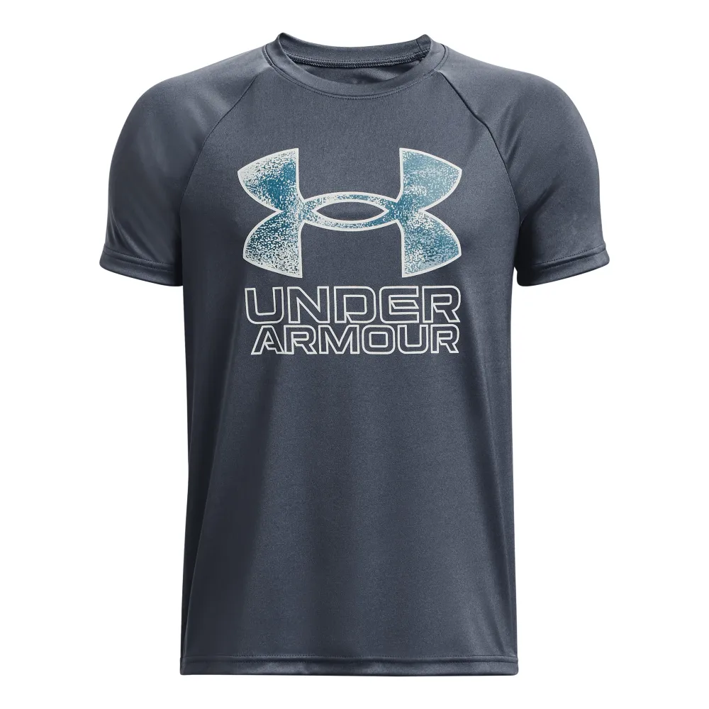【UNDER ARMOUR】UA 男童 Tech 短T-Shirt_1363281-044(灰藍)