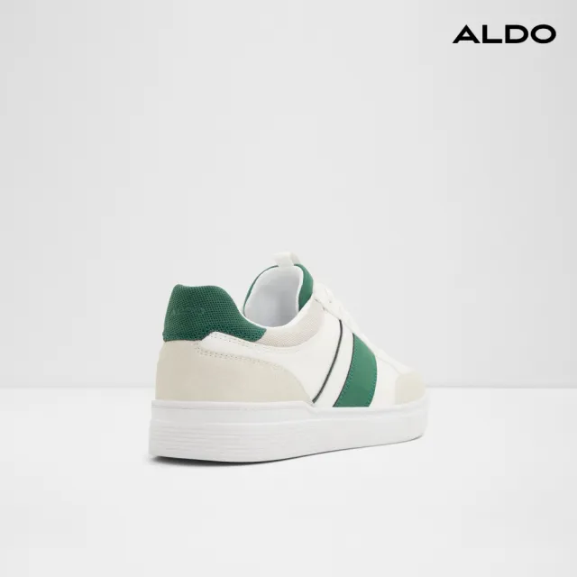 【ALDO】ELIO-率性潮流拼接綁帶休閒小白鞋-男鞋(白混綠)