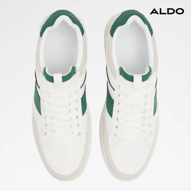 【ALDO】ELIO-率性潮流拼接綁帶休閒小白鞋-男鞋(白混綠)