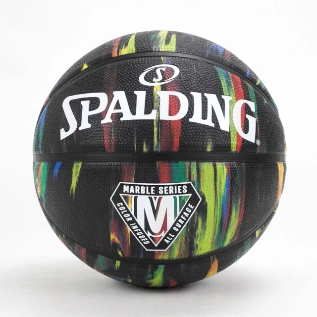 SPALDINGSPALDING Marble 7號 籃球 大理石 橡膠 運動 訓練 室內外 斯伯丁 黑彩(SPA84398)