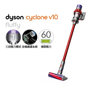 【dyson 戴森】Cyclone V10 Fluffy SV12 無線吸塵器 紅色(超值下殺)