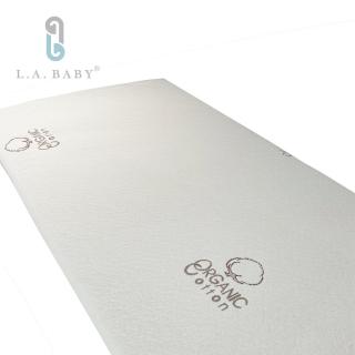 【L.A. Baby】天然有機棉防水布套+乳膠床墊 L號(圖案款床墊厚度3.5cm)