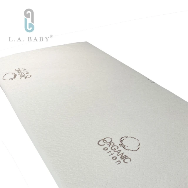 【L.A. Baby】天然有機棉防水布套+乳膠床墊 L號(圖案款床墊厚度3.5cm)