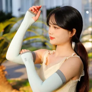 【Porabella】男款女款 防曬袖套 戶外手套 露指手套 防曬冰袖 冰感袖套 騎車袖套 袖套 護手袖UV Gloves