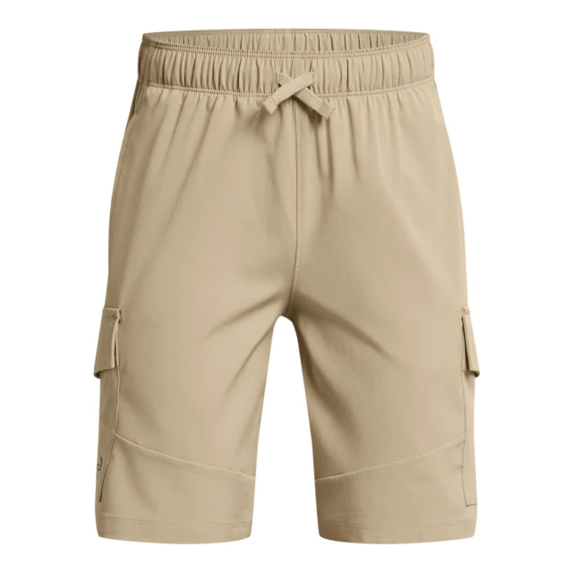 UNDER ARMOUR UA 男童 Pennant Woven Cargo 運動短褲_1383125-299(卡其)