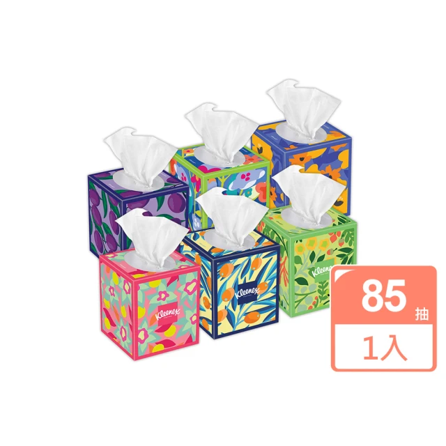 美國 Kleenex 三層頂級柔嫩盒裝面紙 85抽/盒(花色隨機出貨)