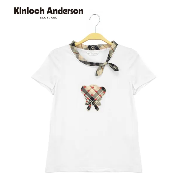 【Kinloch Anderson】小熊愛心格紋棉質短袖上衣 金安德森女裝(KA0885319)