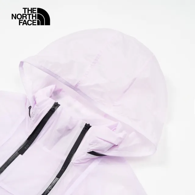 【The North Face】北面UE女款紫色防潑水舒適透氣可調節連帽防風外套｜8867PMI
