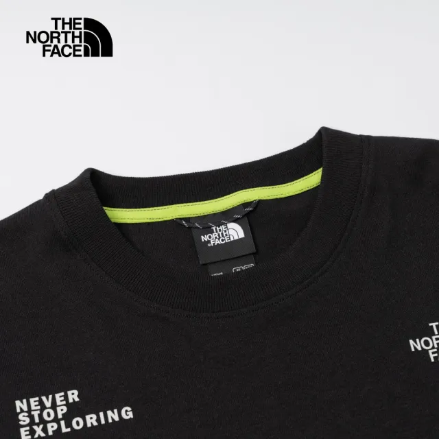 【The North Face 官方旗艦】北面UE男款黑色舒適透氣大尺寸品牌印花短袖T恤｜8864JK3
