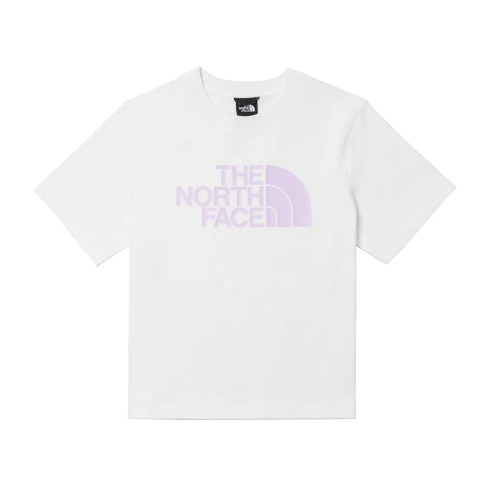 【The North Face 官方旗艦】北面UE女款白色防潑水舒適大尺寸品牌印花短袖T恤｜89TWFN4