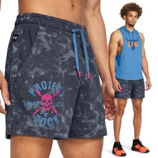 【UNDER ARMOUR】UA 男 Rock AOP Rival Terry 運動短褲_1383290-044(灰色)