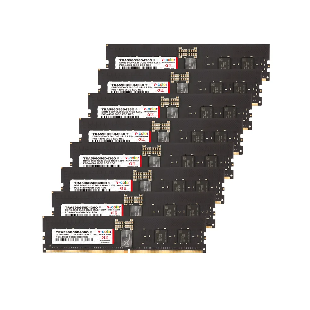 【v-color】DDR5 OC R-DIMM 5600 768GB kit 96GBx8(AMD WRX90 工作站記憶體)