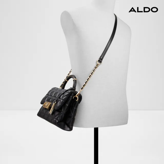 【ALDO】ALARA-俐落時髦菱格手提包-女包(黑色)
