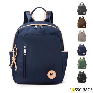 【Rosse Bags】韓版簡約輕便戶外防潑水尼龍揹包(防水包 現+預 黑色／灰色／綠色／棕色／卡