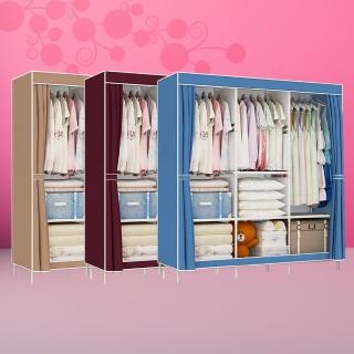 【逛逛市集】DIY加大容量防塵衣櫥/衣櫃/組合衣架 3色(租屋族 小資族 防塵衣櫃 組合衣櫃)