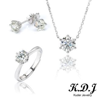 【K.D.J 圓融珠寶】莫桑石經典單鑽爪鑲款(S925臺.3件套可選)